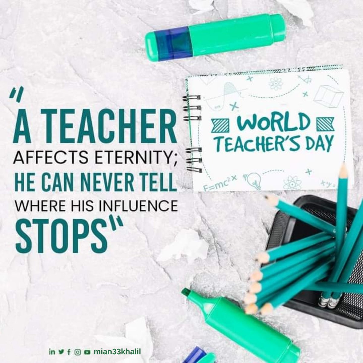 withdrkhalil's tweet photo. World Teachers' Day aims to focus on "appreciating, assessing and improving the educators of the world" and to provide an opportunity to consider issues related to teachers and teaching. https://t.co/sFDtlCwk9Z