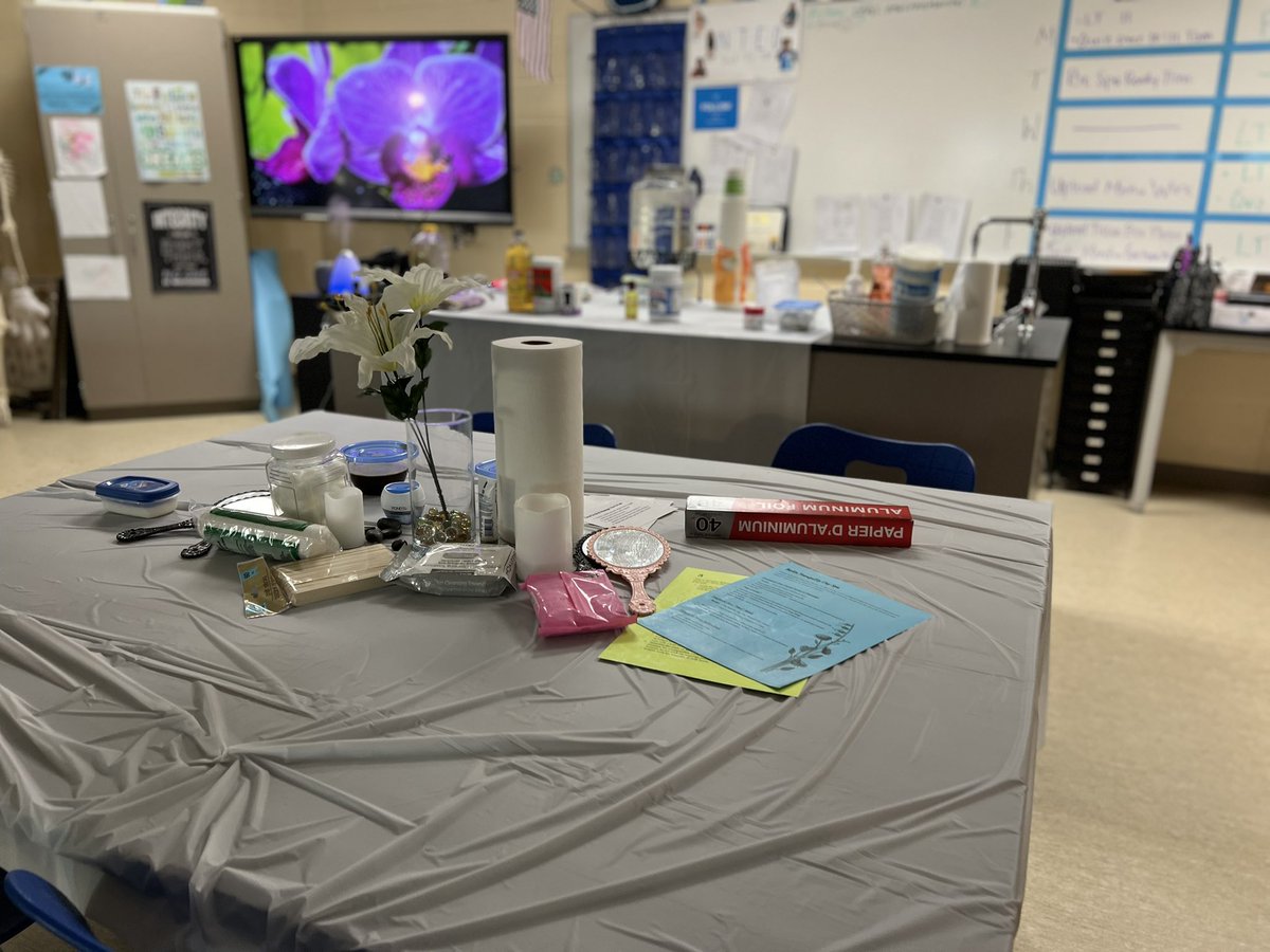sarahnethero's tweet photo. Spa day today in #netheroanatomy @moorescience174. We discussed how different skin and nail treatments affect the integumentary system… and relaxed while we were at it. #application #integumentarysystem #spaday https://t.co/X0BD3UovRx