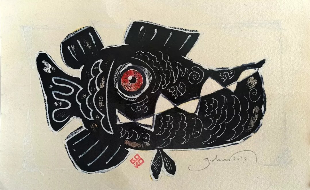 gokoroko's tweet photo. Black Fish by Gökhan Okur Acrylic painting https://t.co/eU4v3LUAhx #MakingArtWork via @artfinder #acrylicpainting #printmaking #fishing  #fishers #blackfish #abstractfish #Signed #artcommunity #artcollectors #abstractpainting #abstractart #abstraction #paperwork https://t.co/0yJnECpA7I