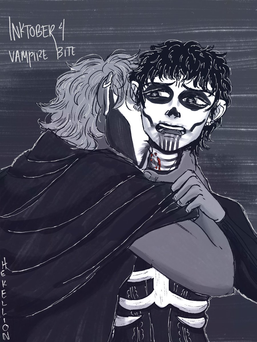 hekellion's tweet photo. inktober 4 vampire bite 🩸#myinktober2022 #Myinktober #griddlehark #TheLockedTomb #GideonTheNinth https://t.co/5Ig3VyoIlg