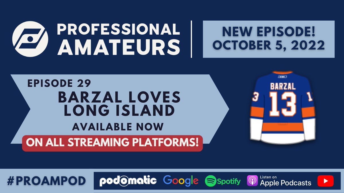 BandWagonHKYPod's tweet photo. #ProAmPod Oct 5, 2022 - Ep. 29

"Barzal Loves Long Island" 🏒

Watch on @YouTube!
📺https://t.co/ap2TsrYRtK

All Other Channels!
🔗https://t.co/C4eFusS4ZK
🎙️@rbhyndman @mitchT43 @JF4227
 
#NHL #Podcast #Hockey #NYI #Islanders #Barzal #Chychrun #DeBrincat #Weekes #Contract #Report https://t.co/FOxuhbpF3z