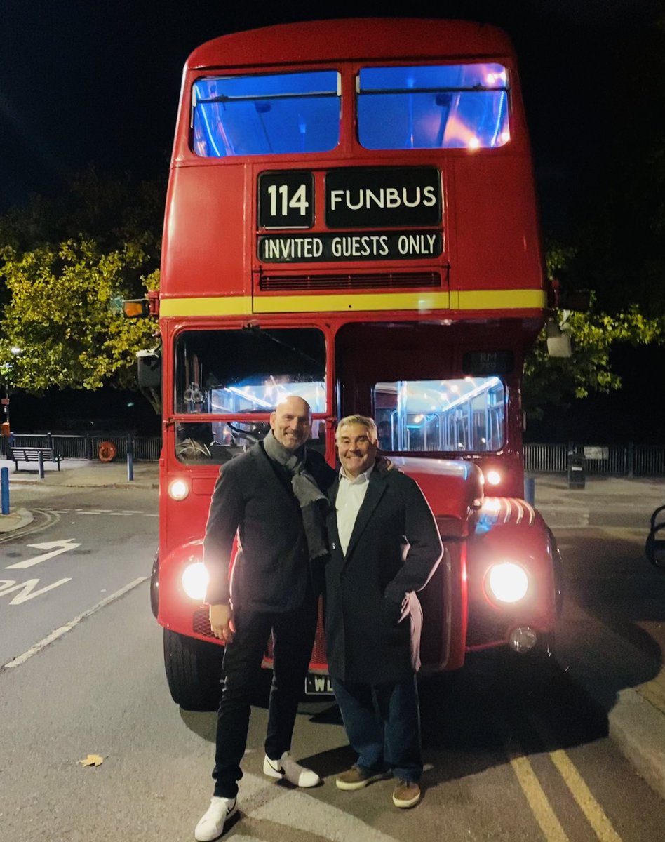 Tonight is our first FunBus in memory of our friend Tom Smith. Our client tonight @savills bid a huge sum of money to come on the trip with @dalaglio8 and I to support Tom’s family and his charities. I know Tom would want everyone to have a great night! Thinking of you Tommy.