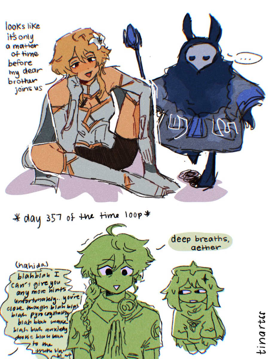 love seeing the traveler get progressively more fed up throughout the game
#genshinimpact #aether #lumine