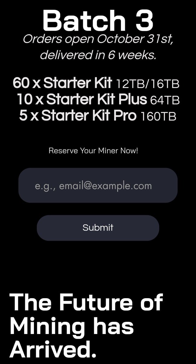 Evergreenminer's tweet photo. ๐จALPHA ALERT๐จ
Batch 2 is now Sold Out.
The remaining orders will be shipped this month.
Batch 3 sign ups are now LIVE -> https://t.co/xMhEe3Ujum
Orders open October 31st, perks included
Learn more about our products at https://t.co/bxiuxsvcqM https://t.co/NJzkbNNwPH