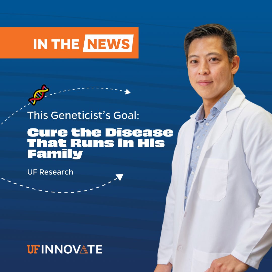 UFOTL's tweet photo. @UFMedicine’s @EricTWang has devoted his career to filling in the gaps & developing treatments for his dad & millions worldwide living with myotonic dystrophy. Eric Wang is changing the landscape & getting one step closer to finding a cure! https://t.co/XLRhx3l1D0
#UFExplore #UF https://t.co/vI9amM9oA7
