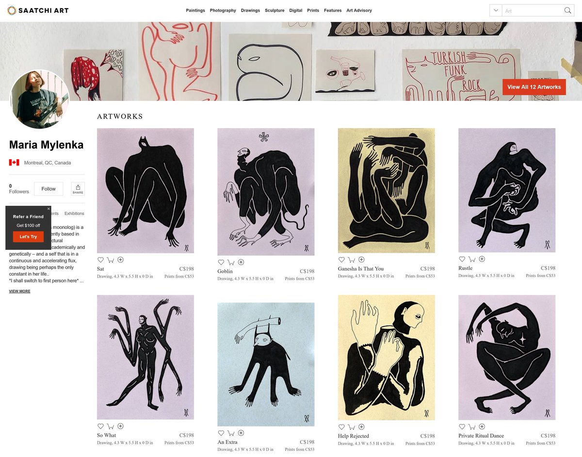 I'm on <a href="/SaatchiArt/">Saatchi Art</a> now ✨
(aka one of the more noble reasons why I've been a bit absent here 👀)

saatchiart.com/moonolog

Currently 12 artworks are available on there as originals or prints ~
Plan is to upload many more soon 🙌