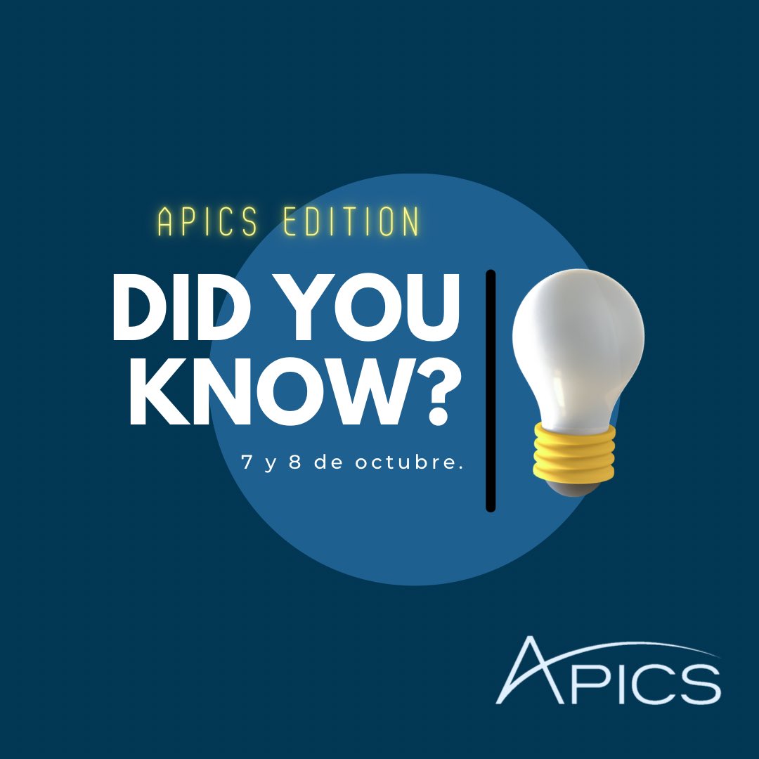 apics_udem's tweet photo. DID YOU KNOW? APICS EDITION‼️

Pon a prueba tus conocimientos y ¡gana un boleto gratis al próximo IX Día de la Logística que se llevará a cabo el próximo 2 de noviembre!🤩

La dinámica se realizará este viernes 7 de octubre por medio de Instagram Stories.

#apics #apicsudem https://t.co/tp4h8MRGXX