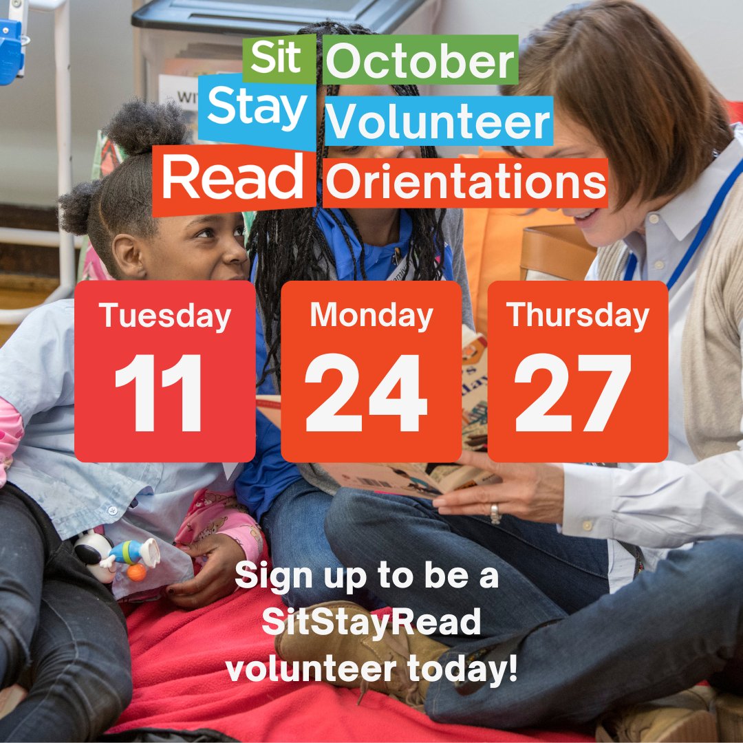 We have dozens of volunteer openings across 4 of our new partner sites, and we need your help to bring the joy of reading to classrooms this fall!

Sign up today: sitstayread.org/volunteers

#sitstayread #volunteercall #chicagononprofit #volunteerorientation #chicagovolunteers
