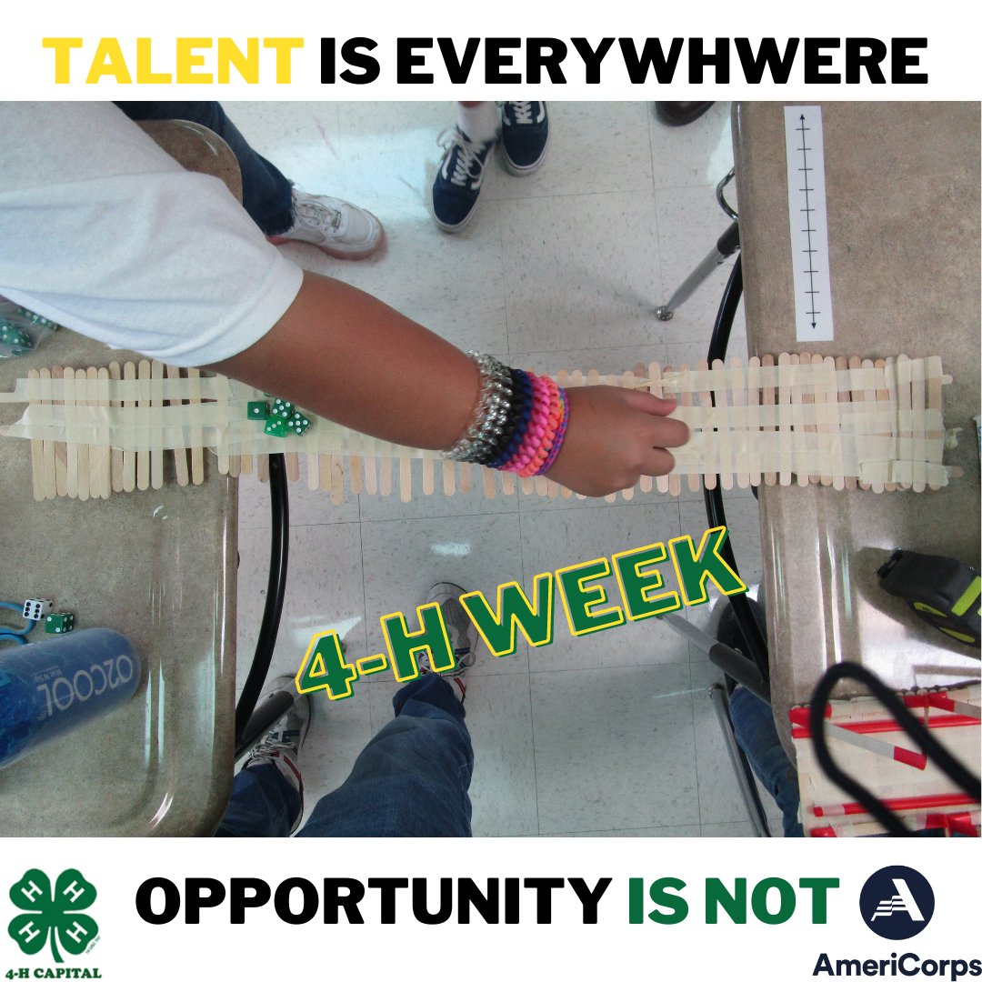 #4Hweek celebrates opportunity for ALL youth. #4h #opp4all Bridge building challenge at Widen Elementary School's 4-H Engineering & Technology Club.