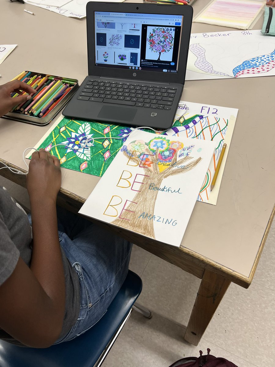 FoundasNic's tweet photo. Cross-curricular opportunities as Ms. Byrnes’ art class connects their science instruction to art with the theme "Chenery is bubbling over with Kindness." Students learned how to draw soap bubbles and together have made large scale installations. @ChenerySchool https://t.co/PJeegaadFQ