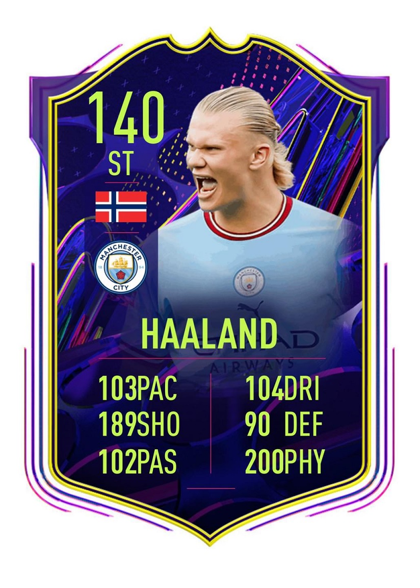 FootballFunnnys's tweet photo. Haaland's FIFA card 😂 https://t.co/lRj3JdkouU