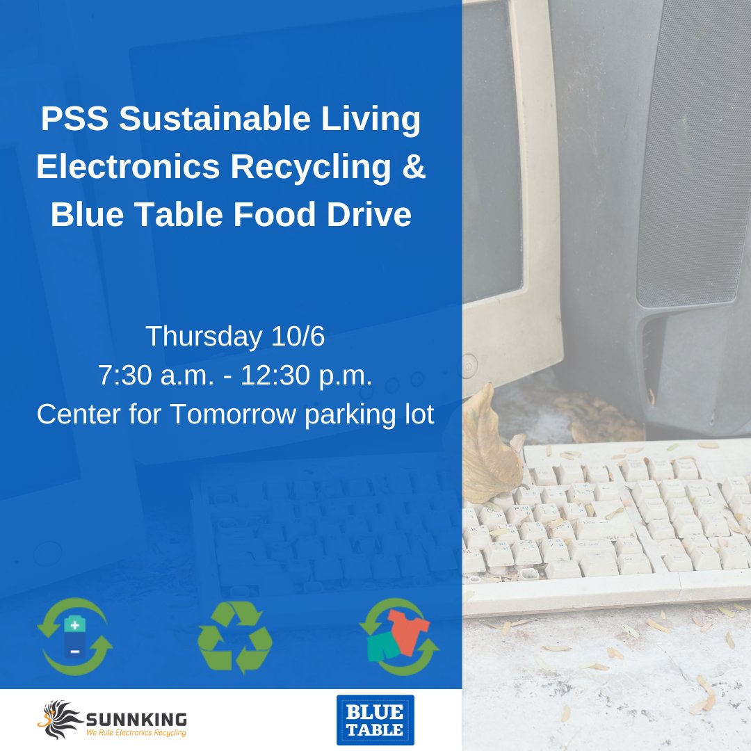 UBPSS's tweet photo. #UBuffalo community members, recycle your electronics and donate food at this annual #UBPSS recycling event! Click below for details. 

https://t.co/OGyGP8Jiey https://t.co/rR8MeIwxZV
