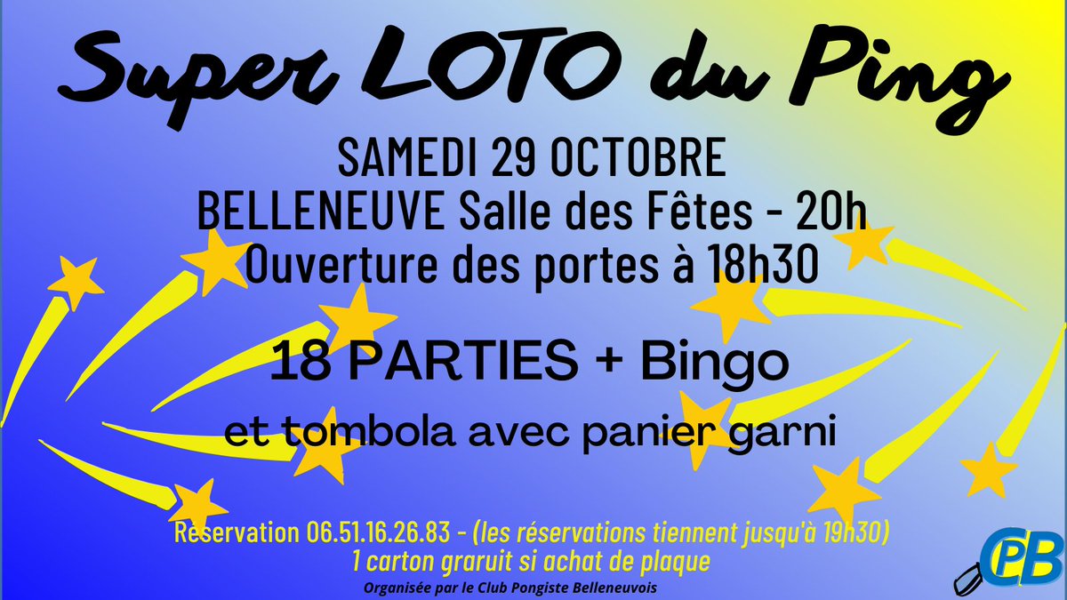 cpbelleneuve's tweet photo. Vous l’attendiez depuis 2 ans (nous aussi) ⁉️⁉️
Le Super LOTO du Ping est de retour👏👍👏👍
Ne tardez pas à pré-réserver vos places via le lien https://t.co/AlDInvJrGh https://t.co/IljksTlnoO