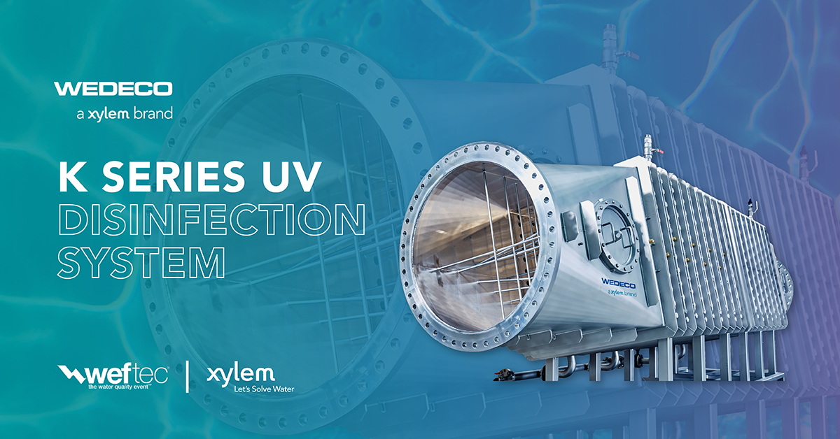 Wedeco_US's tweet photo. From UV disinfection to ozone oxidation, our Wedeco systems offer customizable, energy-efficient water reuse solutions.

Discover our extensive portfolio of treatment systems at the @Xylem booth at @WEFTEC (4528)!

Learn more:  https://t.co/K3seixa1h9

#WEFTEC2022 https://t.co/G141pmahha