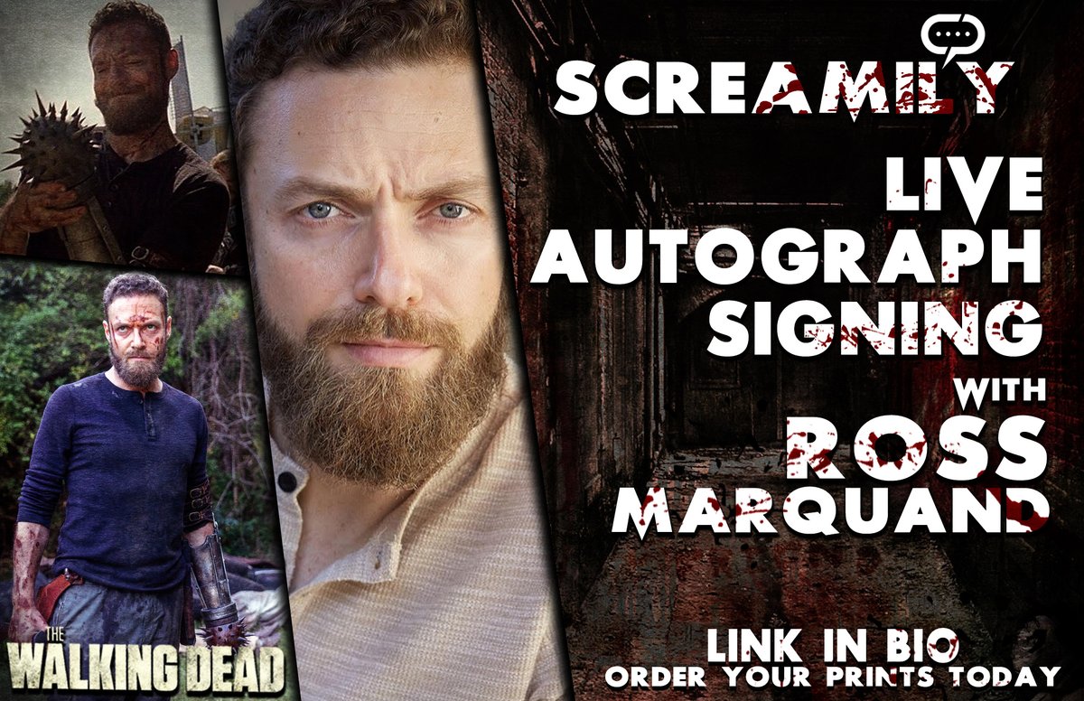 StreamilyLive's tweet photo. Streamily Presents SCREAMILY one bone chilling month of blood curdling streams and screams!
October 12 Ross Marquand of The Walking Dead will be signing LIVE!
Order your prints today - https://t.co/QWjFqHtVot
#Screamily #Streamily #Live #Autograph #TheWalkingDead #Halloween https://t.co/kR2zqa67IX