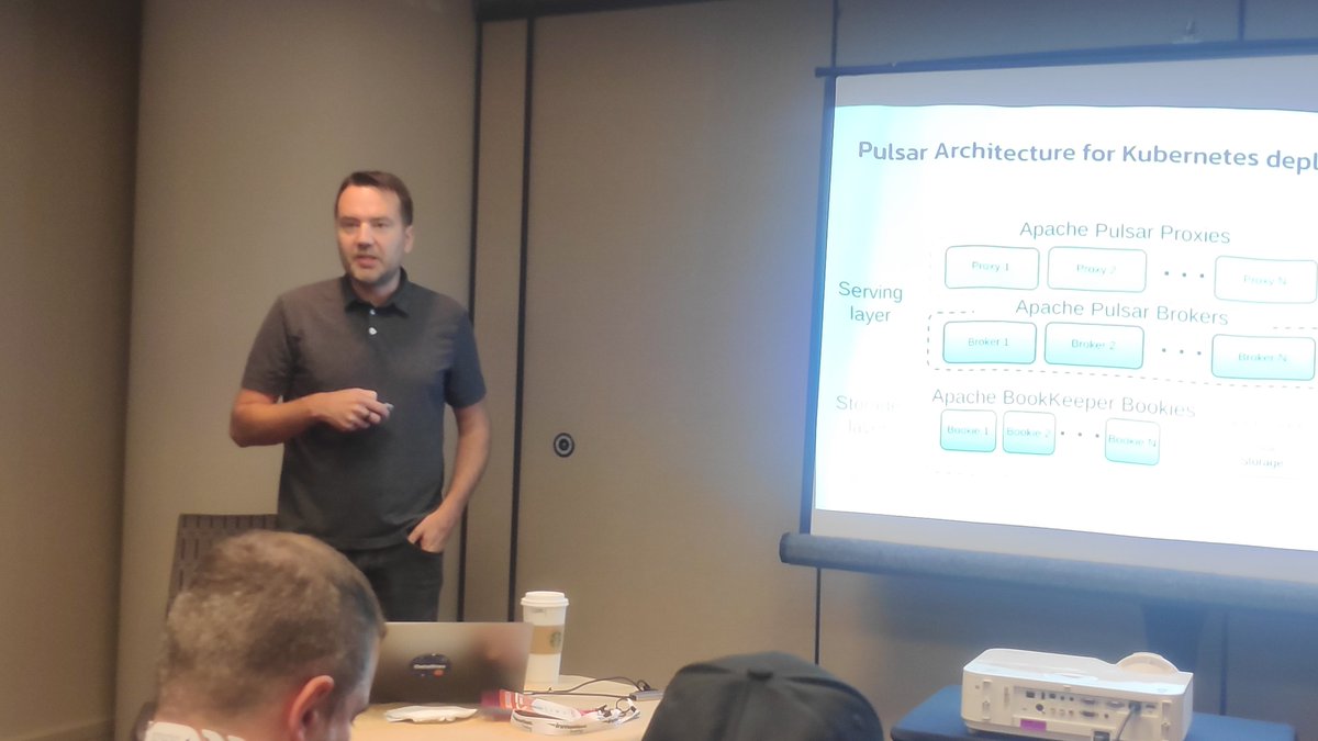 cbornet_'s tweet photo. Tuning @apache_pulsar for Kubernetes deployments in the cloud explained by @lhotari at @ApacheCon #ACNA2022 https://t.co/iX5lh9N6kz