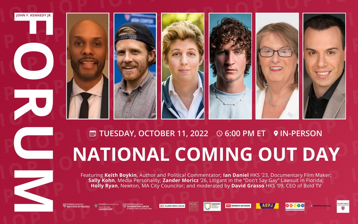 Join us in person next Tuesday at 6:00 PM ET as @KeithBoykin, @IanJDaniel, @SallyKohn, @ZanderMoricz, @HollyRyanMA, and @GrassoRoots discuss #NationalComingOutDay and the progress and challenges facing LGBTQ+ Americans live in the Forum. RSVP:

bit.ly/ncodforum