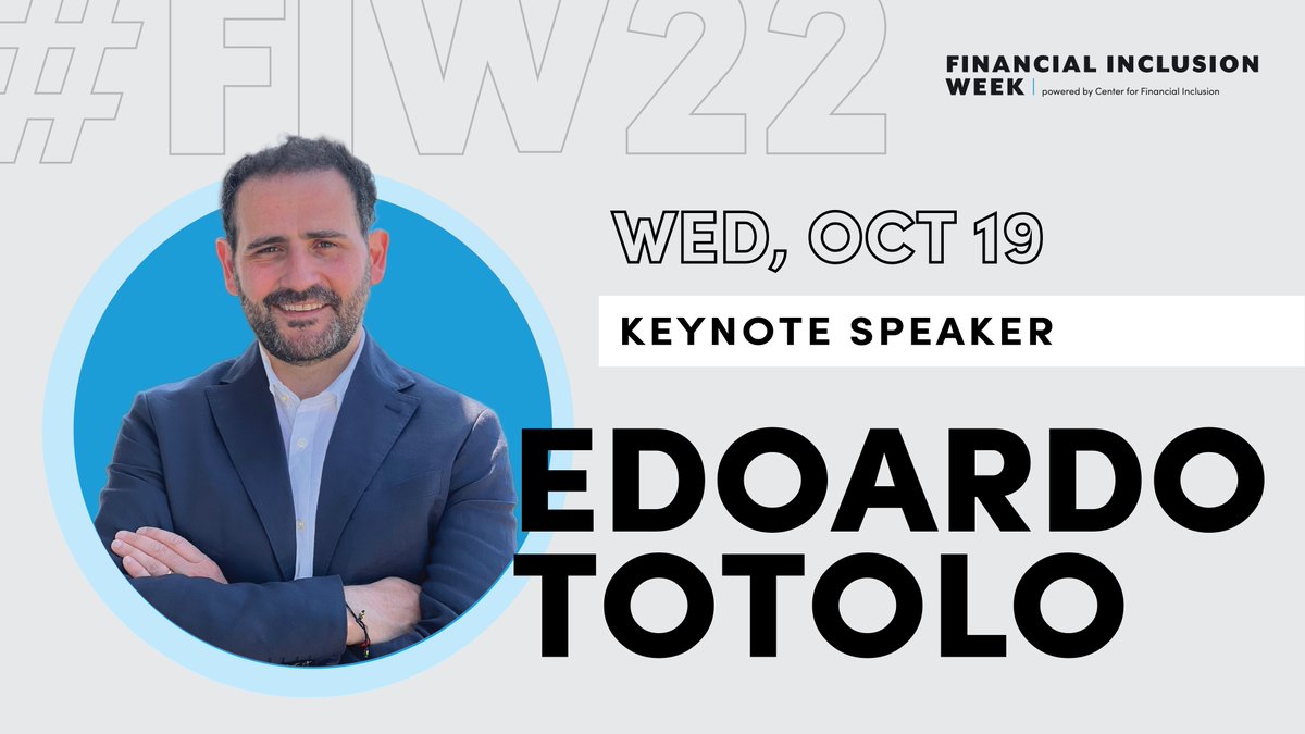 CFI_Accion's tweet photo. CFI's Edoardo Totolo will be the third #FIW22 keynote speaker! Don't miss him speaking about the promise and perils of embedded finance models.

Register for #FinclusionWeek 2022 today 👉 https://t.co/fMu0nONUau https://t.co/8sj5PRvNOD
