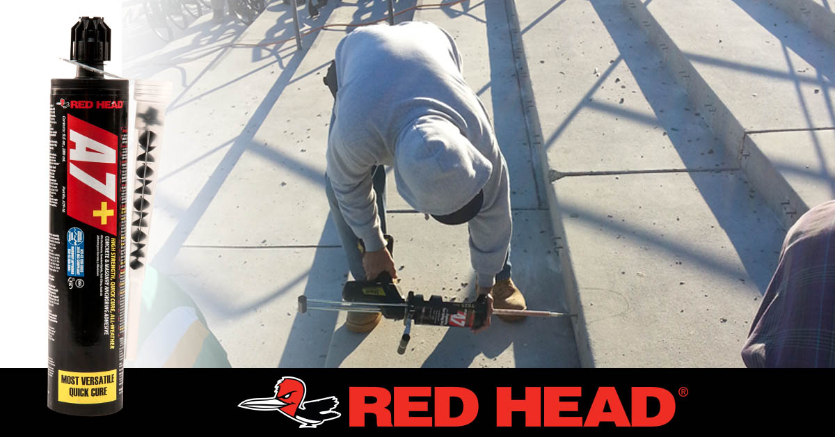 Enjoy waiting around for adhesives to cure? Didn't think so. Try Red Head’s A7+. It's a quick-cure adhesive for all your chemical anchoring needs. So, simplify your work AND ensure maximum reliability by getting some today. ow.ly/C1N550KYySA