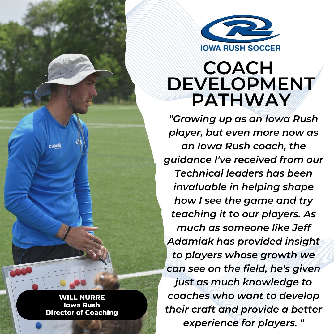 IowaRush's tweet photo. Being part of the Iowa Rush family doesn't have to end when your playing days do! Check out what our Director of Coaching, Will Nurre, had to say about how the mentorship provided by our technical staff helped him become the coach he is today!! #RushRising https://t.co/t6ev06p7XH