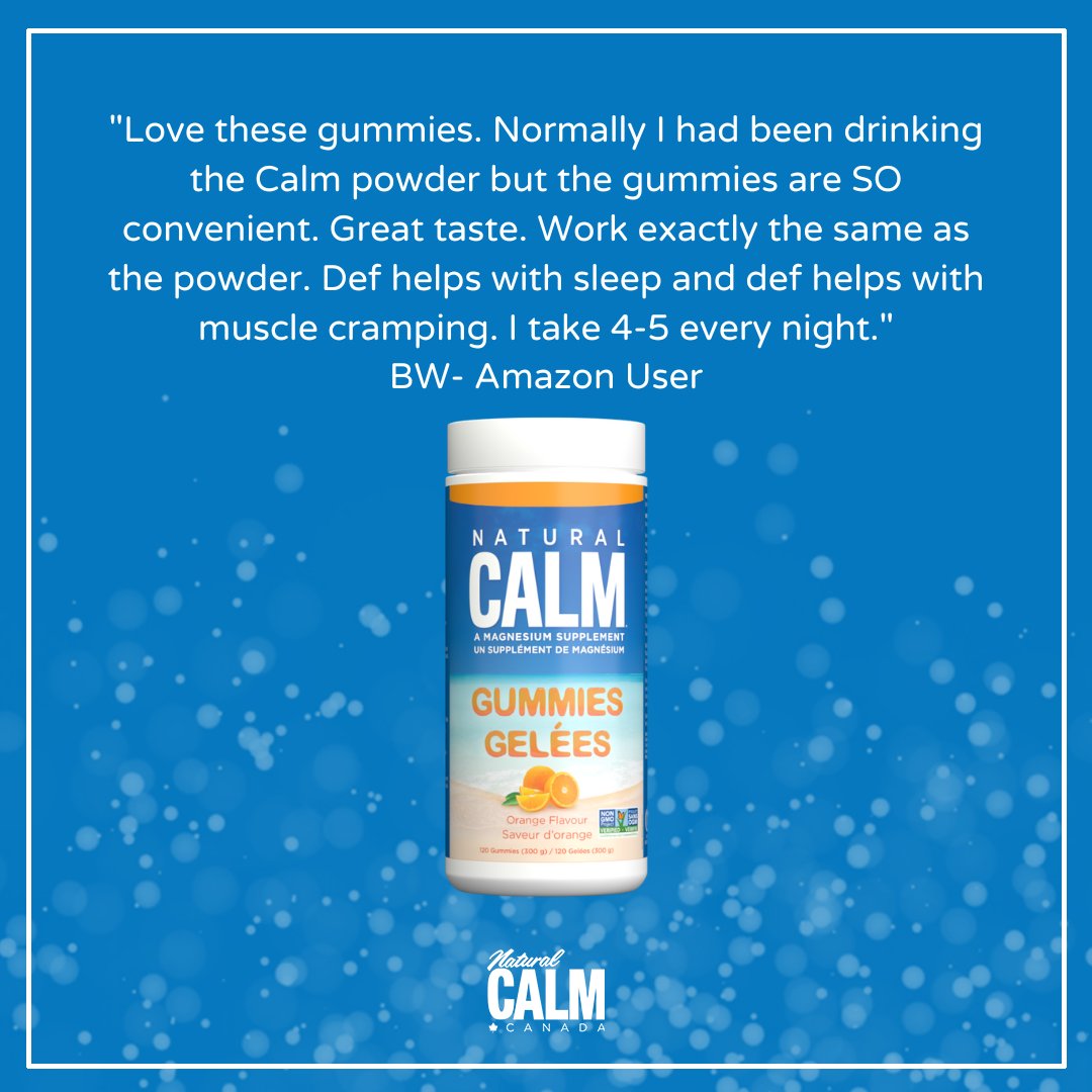NaturalCalmCA's tweet photo. "Love these gummies. Normally I had been drinking the Calm powder but the gummies are SO convenient. Great taste. Work exactly the same as the powder. Def helps with sleep and def helps with muscle cramping. I take 4-5 every night."
BW- Amazon User
#naturalcalm #magnesiumgummies https://t.co/qhcu5KvrqM