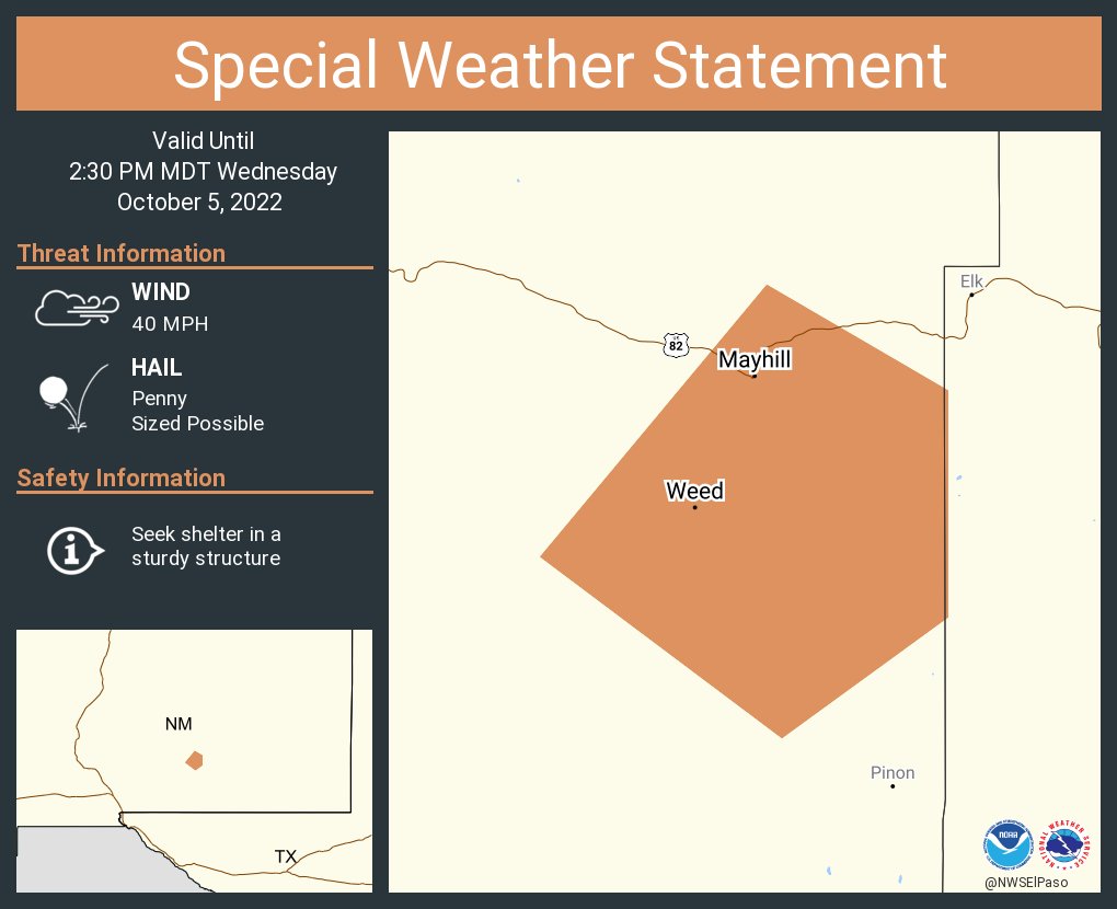 NWS El Paso on Twitter "A special weather statement has been issued
