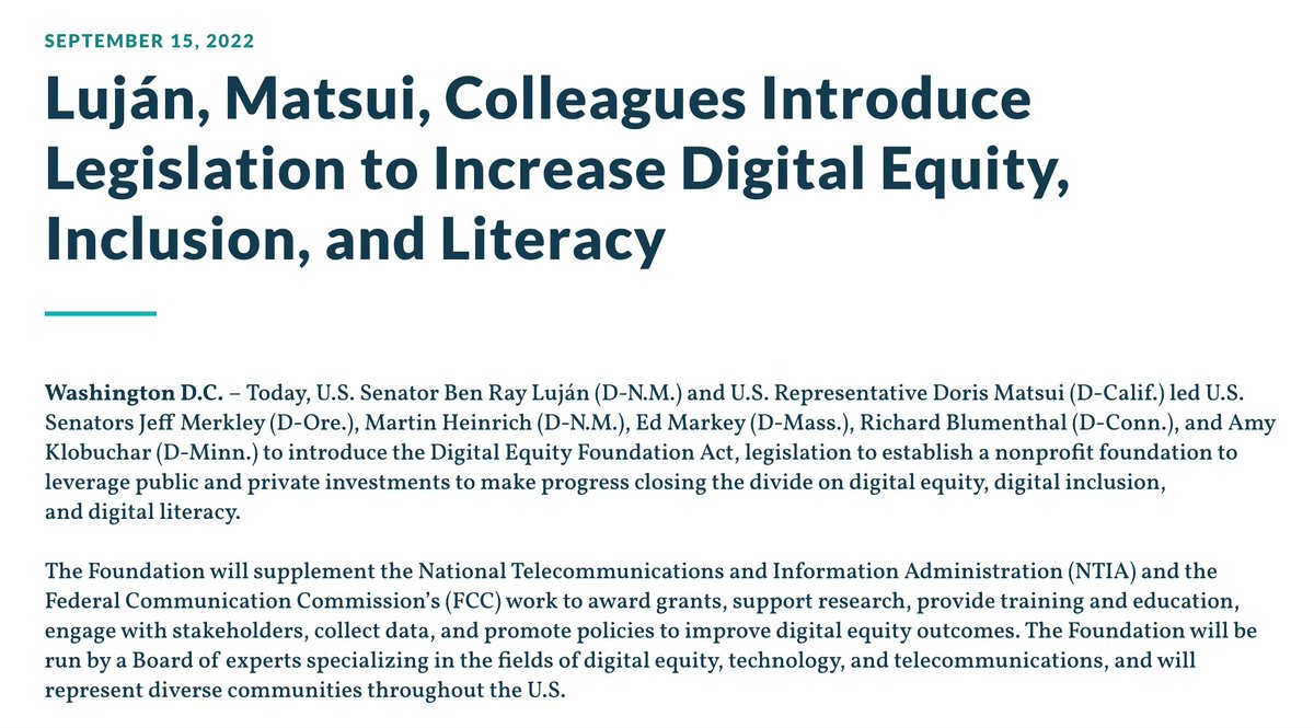 netinclusion's tweet photo. BIG❓: How can we get continuing federal funding for #digitalequity? 

Did you know there's a new bill in Congress? TY 👏@SenatorLujan @DorisMatsui. Find out more about the Digital Equity Foundation Act of 2022: https://t.co/LLOHz10D2M @Airwaves4Equity #DIW2022 https://t.co/p0qoN4xgpR