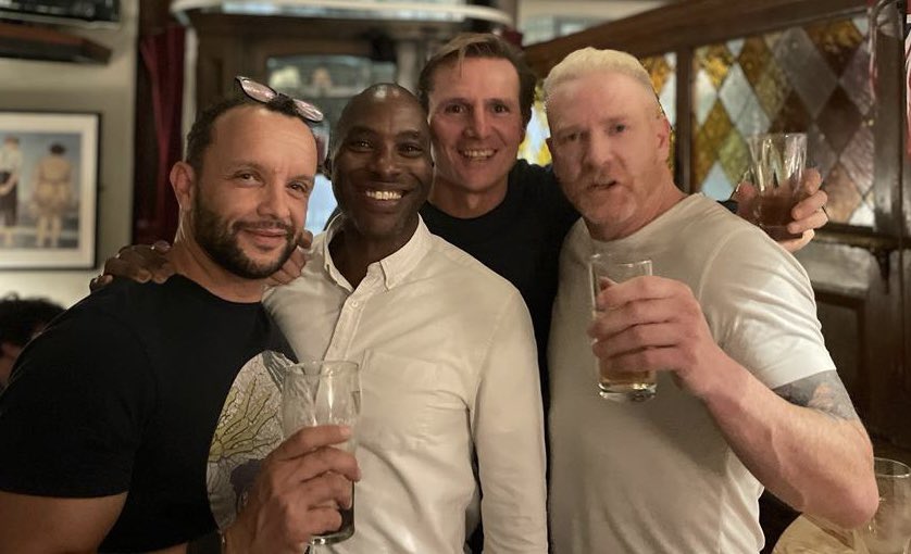 Mark Richardson OLY (@ricco400) on Twitter photo A bond that was forged in the Olympic cauldron. Olympic Silver 96, World Champions 97, European record holders 4x400m magic 💪🏿🙌🏿. So great to catch up, with these legends <a href="/RogerBlack400/">Roger Black</a> <a href="/Iwanrunner/">Iwan Thomas MBE</a> <a href="/jamiebaulch/">jamie baulch</a> #olympics #highperformance #highperformingteam #teamwork A bond that was forged in the Olympic cauldron. Olympic Silver 96, World Champions 97, European record holders 4x400m magic 💪🏿🙌🏿. So great to catch up, with these legends <a href="/RogerBlack400/">Roger Black</a> <a href="/Iwanrunner/">Iwan Thomas MBE</a> <a href="/jamiebaulch/">jamie baulch</a> #olympics #highperformance #highperformingteam #teamwork