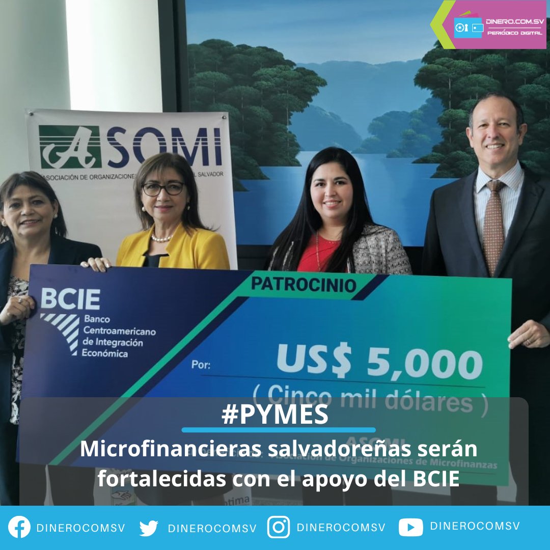 dinerocomsv's tweet photo. #PYMES El @BCIE_Org aprobó un patrocinio por US$5,000 a la Asociación de Organizaciones de Microfinanzas (#ASOMI) 😁💵👏💰
Léalo completo: https://t.co/uLfLijQMIh
#Dinero #Microfinanzas #Dinerocomsv #ElSalvador https://t.co/0wxKwA4iAz