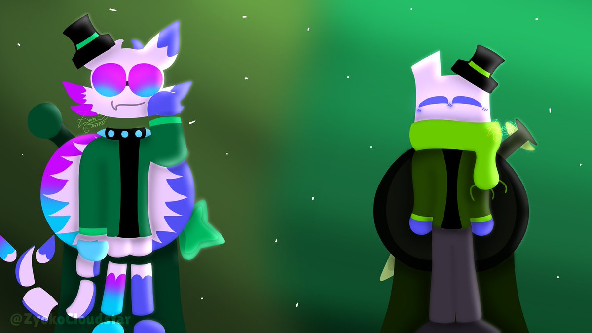 checkeredandre's tweet photo. Zyoko and Clyde in their Halloween costumes
This year Zyoko decided to be OpenFeint and an unexpected one is Clyde as AuroraFeint.. since they're similar I think they decided to match this year
#art #discord #openfeint https://t.co/gvTNkuC6hD