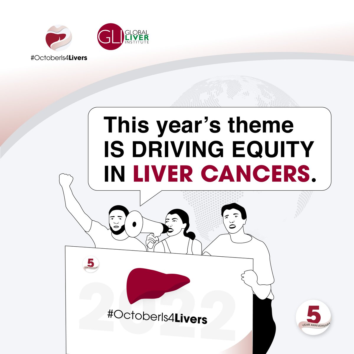 Throughout its 5th year anniversary, the 2022 #OctoberIs4Livers campaign will drive #equity by connecting with #diverse communities around the world to push boundaries among the #livercancers community. 

Join us this October to be a part of that change 
👉globalliver.org/octoberis4live…