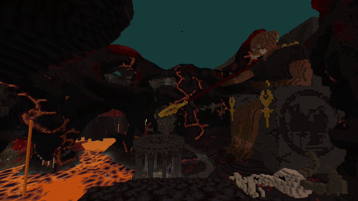 romain_tv20's tweet photo. Le nether dans le spawn survie sur Ganeska est incroyable ! #minecraft #build #buildminecraft #Ganeska https://t.co/80gpoTKX0Y