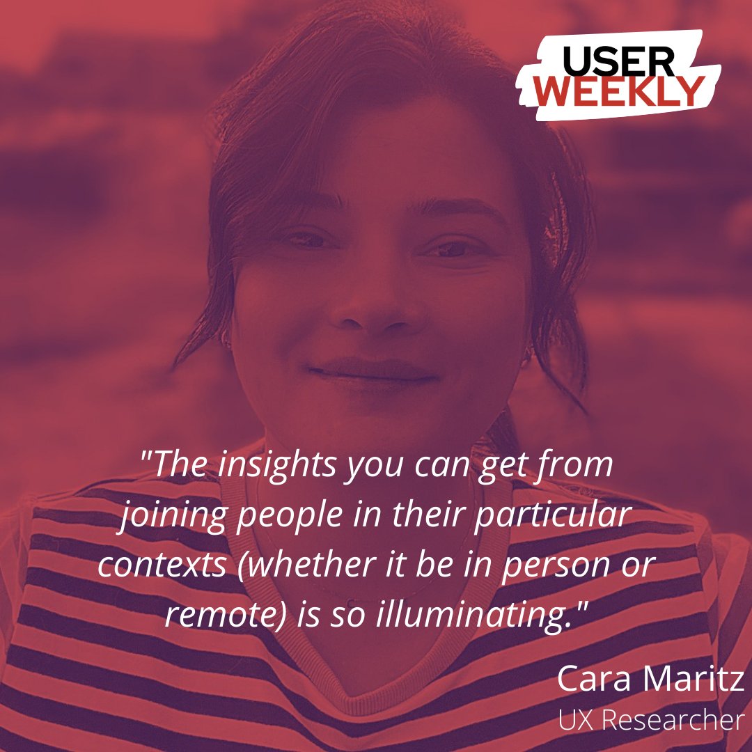 user_weekly's tweet image. Cara Maritz about #uxresearch 

#uxresearcher #userresearch #ux #designresearch