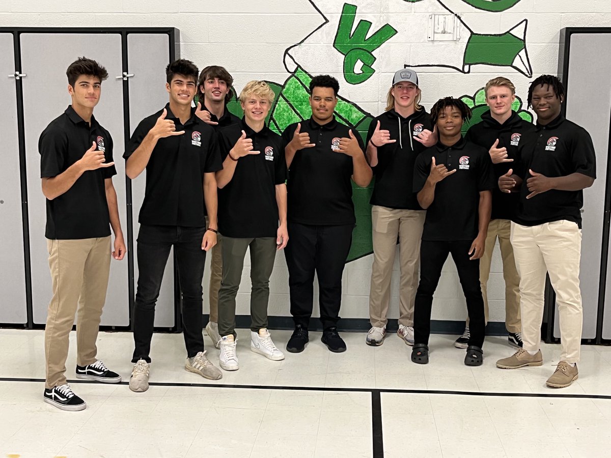 Westgate66's tweet photo. A huge shoutout to ⁦@WHS_WarriorFB⁩ and ⁦@jayelliott40⁩ for organizing for the WHS Football team to join our Gator Assembly this afternoon ! Congrats to all Gators of the month!  Warriors did a great job, good luck this week vs Kearney and the rest of the Season!🐊 https://t.co/Akbe3EAB4m