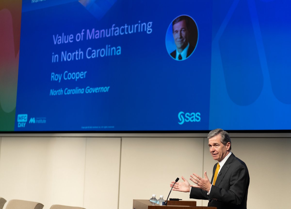 Thank you, <a href="/NC_Governor/">Governor Josh Stein</a>, for joining <a href="/TheMfgInstitute/">TheMfgInstitute</a>, <a href="/ShopFloorNAM/">The NAM</a> and <a href="/SASsoftware/">SAS Software</a> today for the launch of #MFGDay22. With nearly 800,000 open jobs in manufacturing today, manufacturers are working to inspire the next generation of creators. 

Photos: David Bohrer / NAM