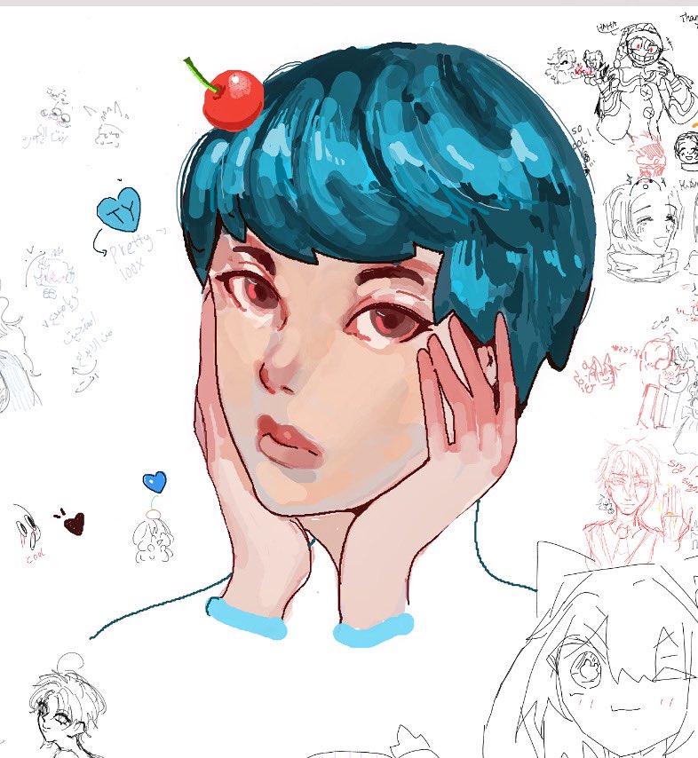 a_mmart's tweet photo. اكره انزل رسمات مو كاملة ولكن هذه بعض من تدريباتي العشوائية اون لاين 🍒
 #رسم #فن #drawing #art #MagicalDraw https://t.co/IN1O4jDtHz