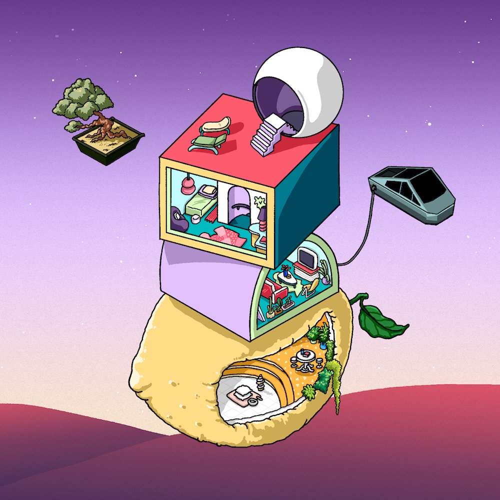 Digging my lemon loft with the tesla truck. Elon where you at fam. <a href="/LofiLoftsNFT/">Lofi Lofts</a>