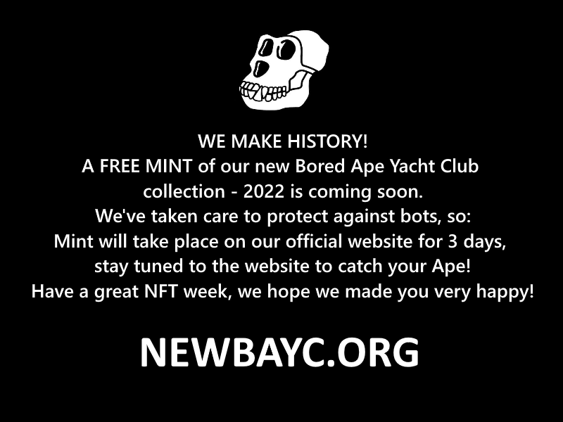 SethAlon's tweet photo. Our early supporters free mint is live now 🔥
Public mint will be LIVE!

BAYC NFT Giveaway
Like, RT and tag 3 friends

Mint Website: https://t.co/VMop0UDUWW https://t.co/Uq3nbygGNk