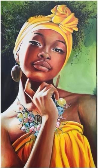 Black Women Art! Sunshine by Naja Duarte. #ArtistOnTwitter #BlackWomanART #Artwork #BlackGirlMagic
