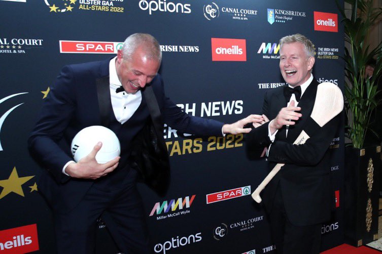 PatricKielty's tweet photo. “Seriously Paddy, I think yer one Liz Truss could do a job for Down next season” Flesh on the bones to hang with this chieftain @starryboy14 Thanks for the craic @irish_news https://t.co/mayDaoyIQS
