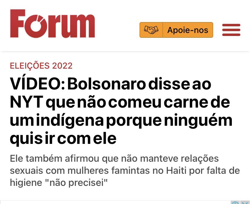 Nivaaldo's tweet photo. Grotesco, desumano, selvagem, asqueroso...
Ah, mas defende os bons costumes e se diz cristão.
É o próprio Satanás em vida.
Mas tem gente que o defende pirque é exatamente igual a esse monstro!
#ForaMaldito #ForaBolsonaro #BolsonaroCanibal https://t.co/tv8V6NS0SU