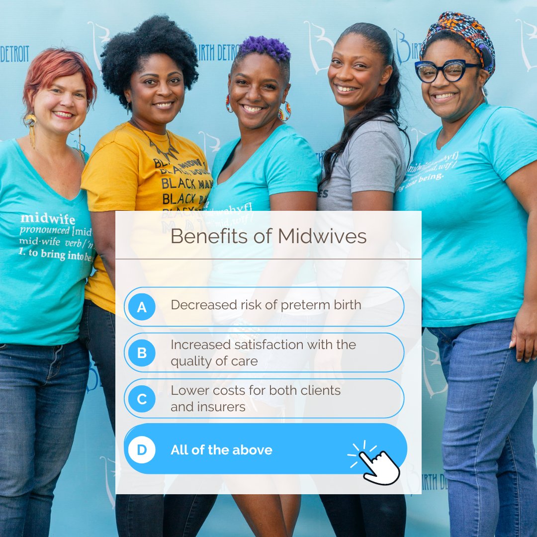 BirthDetroit's tweet photo. There are so many benefits to midwifery care. Here are just a few. Book your appointment with Birth Detroit Care midwives: https://t.co/aUsMX5zI2o
#BirthDetroit
#MoreBlackMidwives
#BuildBirthDetroit
#MidwiferyWeek2022 https://t.co/t2iXtWQ8J2