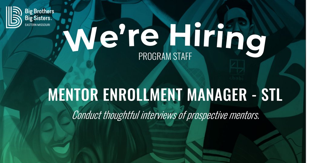 Curious and a good read of people? The role of Mentor Enrollment Manager may be a great fit for you. You'll interview prospective mentors, aka Bigs. You'll coach about what a Big/Little match is. And capture interests to find a good fit.  https://www. bbbsemo.org/about/careers/