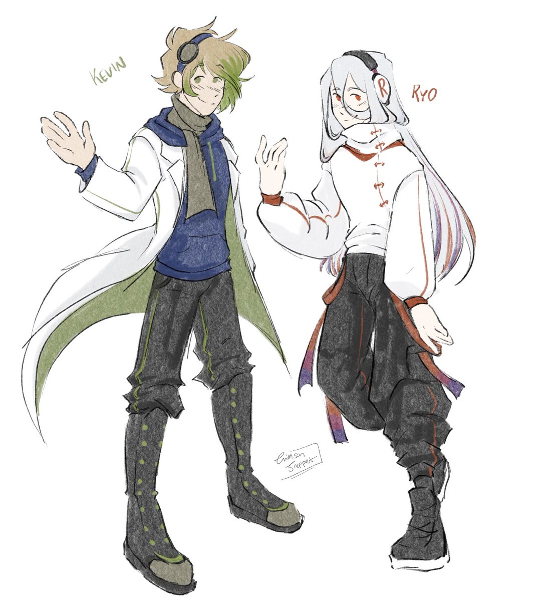 crimsonsnippet's tweet photo. #kevinAI and #RyoAI for today lolll 😔 #SynthV kevin has an American accent so i made him vaguely western looking https://t.co/ixkSU81QZa