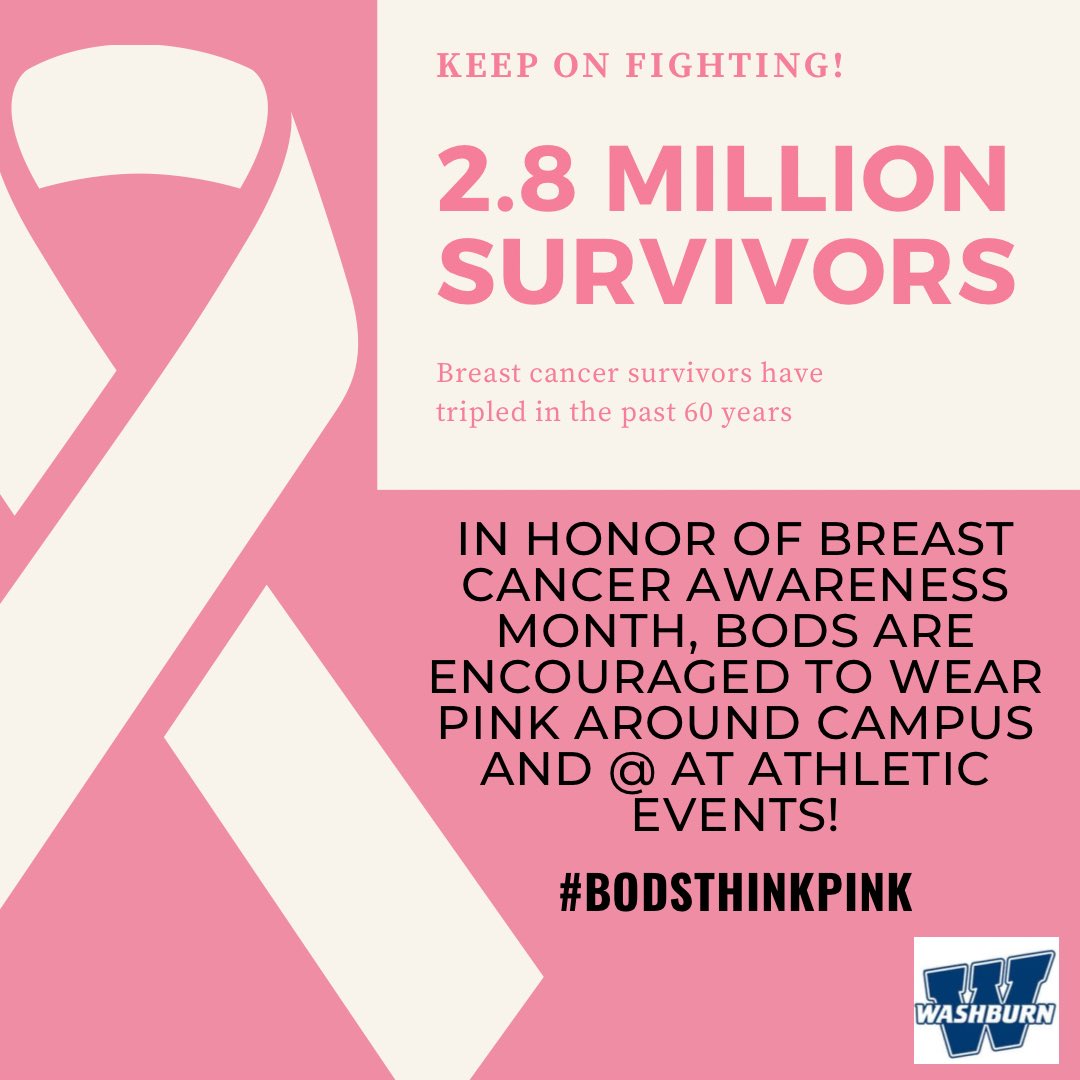 October is National Breast Cancer Awareness Month. To show your support wear pink around campus and send in your pictures to be featured on our page ! 💗
#bodsthinkpink