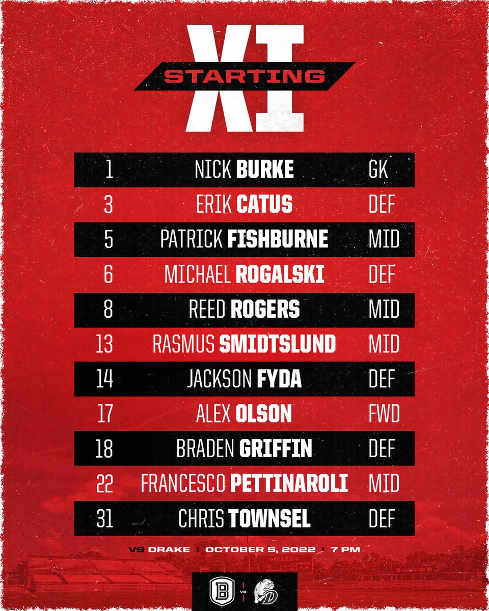 BradleySoccer's tweet photo. Our Starting XI tonight vs Drake. https://t.co/QChJFKqnBX