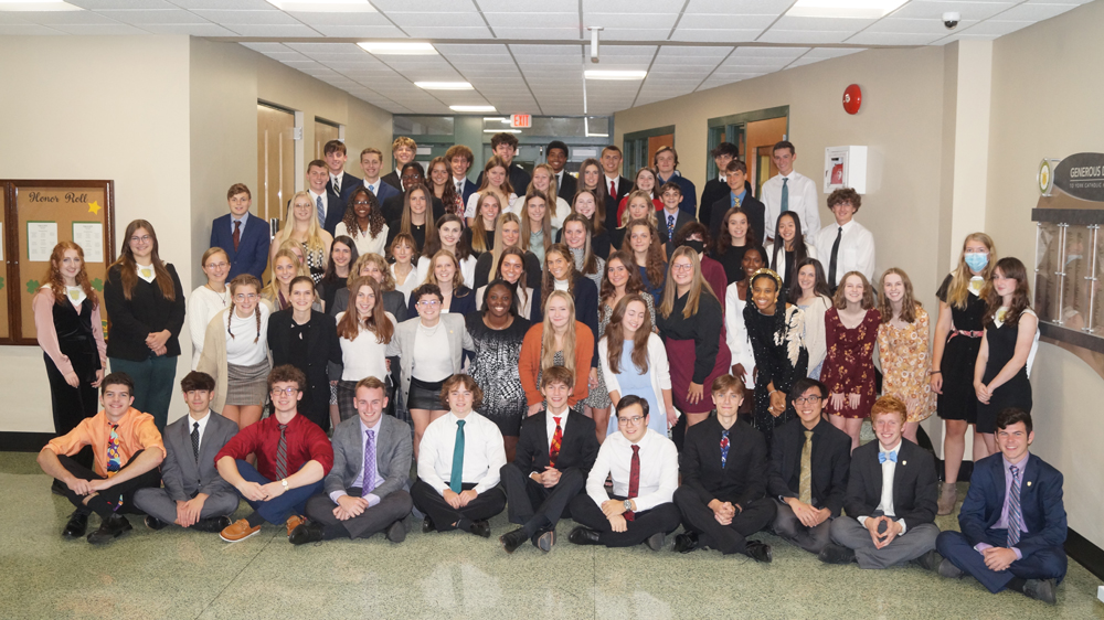 YorkCatholicHS's tweet photo. While we had everyone at the Induction Ceremony tonight, we got a group picture of the entire YC National Honor Society.  Congratulations to all! https://t.co/yY1LCV3qfE