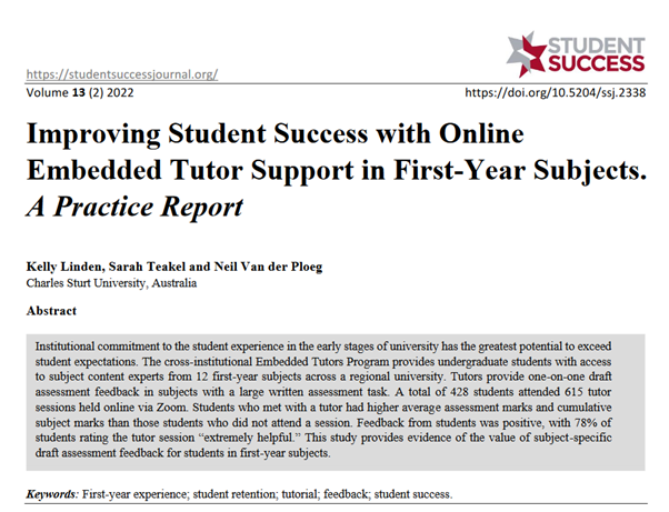 TeamRetention's tweet photo. Tutors aren’t new, but technology is allowing them to be more effective and efficient. Our Embedded Tutors Program continues to demonstrate how we can support students in their first year of university. Check out our practice report in Student Success: 
https://t.co/9vuqxHLW1Z https://t.co/ICtRmVN0Ho