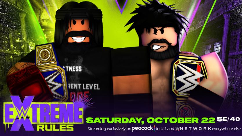 WWES4_ROBLOX's tweet photo. Extreme Rules is coming up this real quick as two of the most talented superstar are facing each other in a Extreme Rules Match! Icey Mcintyre The Interim WWE Universal Champion vs. Isaac Reigns The Current WWE Universal Champion. These Two men will Unify both Titles https://t.co/yDrjl84l73