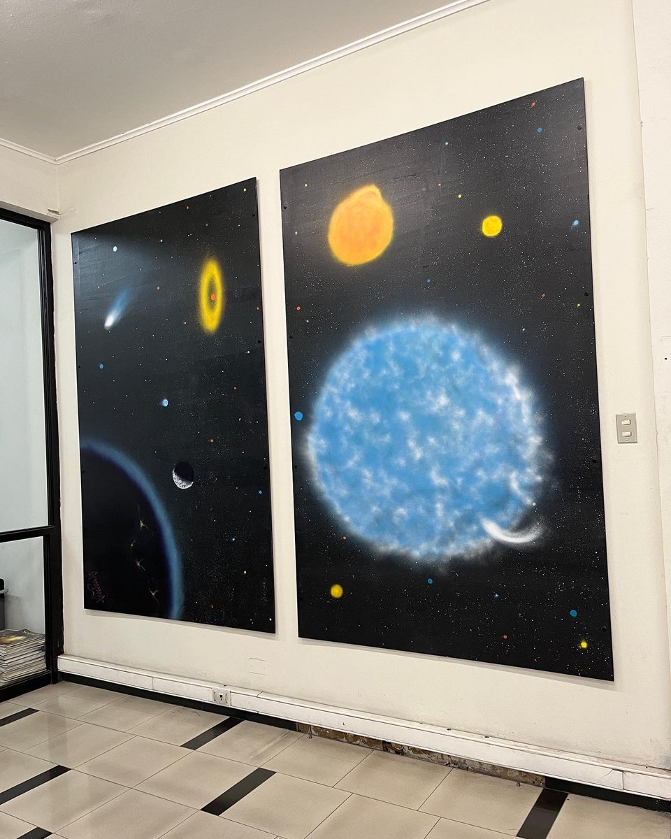 AstroUDP's tweet photo. Desde hoy 2 de los 4 murales de @Anima_Hop cambiaron de lugar en el Núcleo de Astronomía, en la escalera al segundo piso ¡y se ven fantásticos!
Gracias a los maestros que lo hicieron con cuidado 😊
@IngCienciasUDP https://t.co/R7iCMVs6gE